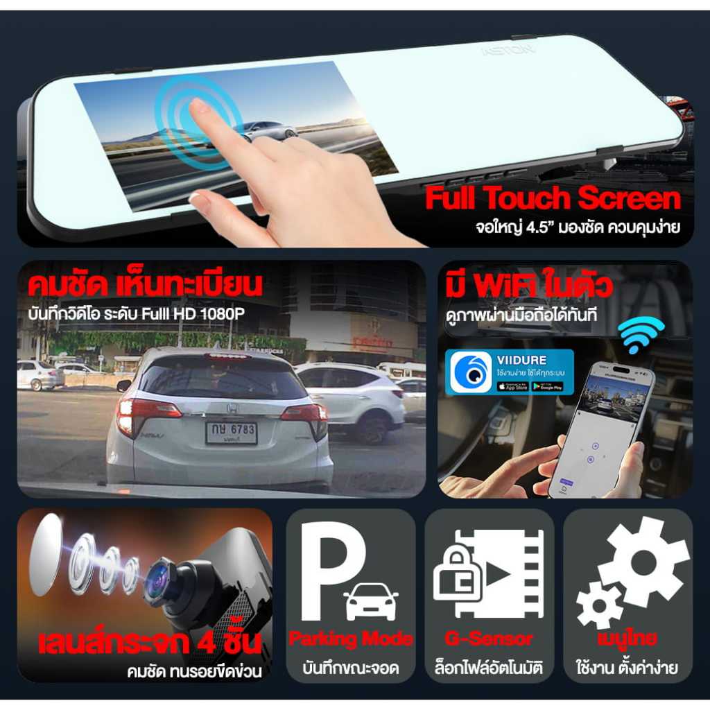ASTON Max Touch Wifi กล้องติดรถยนต์จอสัมผัสอัจฉริยะ ที่ตอบโจทย์ทั้งสายขับเที่ยวและคนเมือง