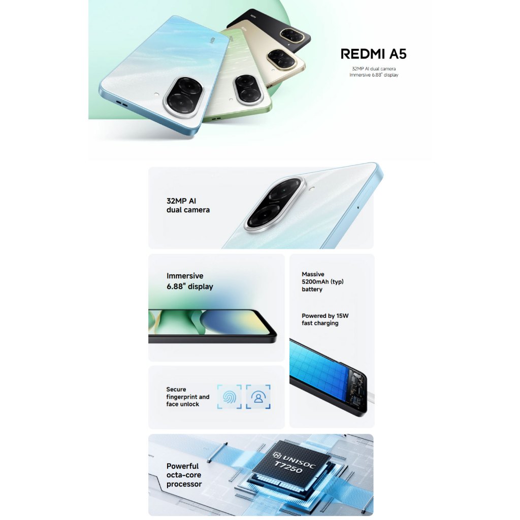 Xiaomi Redmi A5 4G มือถือจอใหญ่ 120Hz ราคาสบายกระเป๋า สไตล์คนรุ่นใหม่ที่อยากได้ของคุ้มจริง