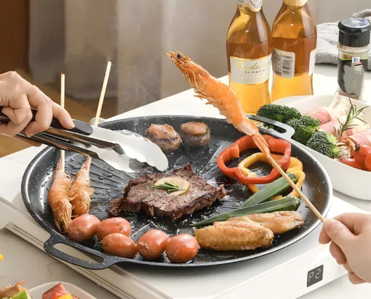 🥢 กระทะปิ้งย่างเกาหลี 🍖 เตาแบบใหม่ที่ได้รับความนิยม ใช้ง่าย จบในกระทะเดียว