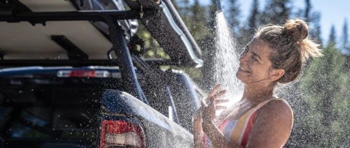 ฝักบัวอาบน้ำแบบพกพาพร้อมเครื่องแรงดันน้ำ อาบที่ไหนก็สะดวกกว่าที่คิด