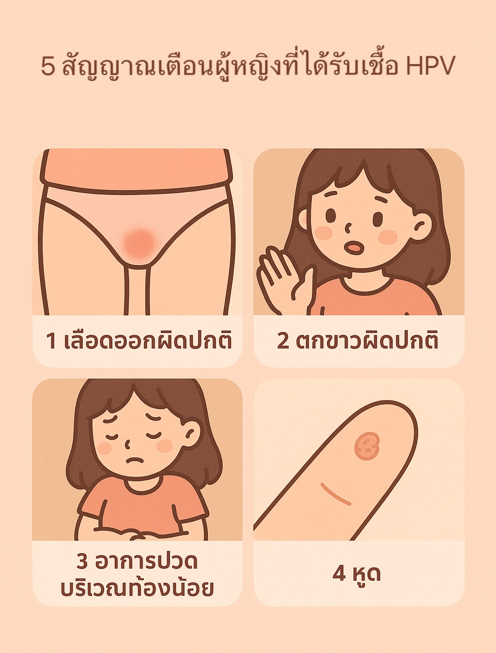 HPVคืออะไร? สัญญาณเตือนผู้หญิงที่ได้รับเชื้อHPV