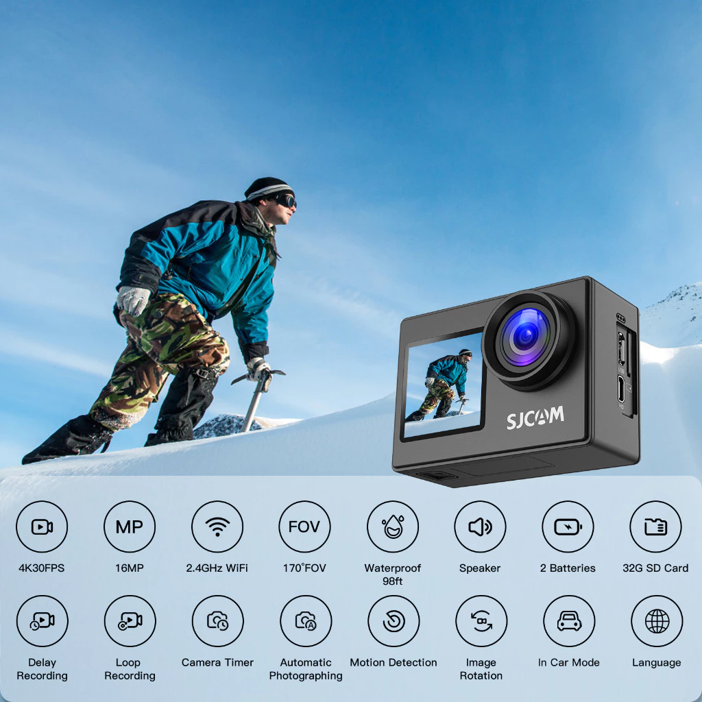 SJCAM SJ4000 Air กล้องแอคชั่น หน้าจอคู่ ราคาประหยัด ครบจบในตัวเดียว!