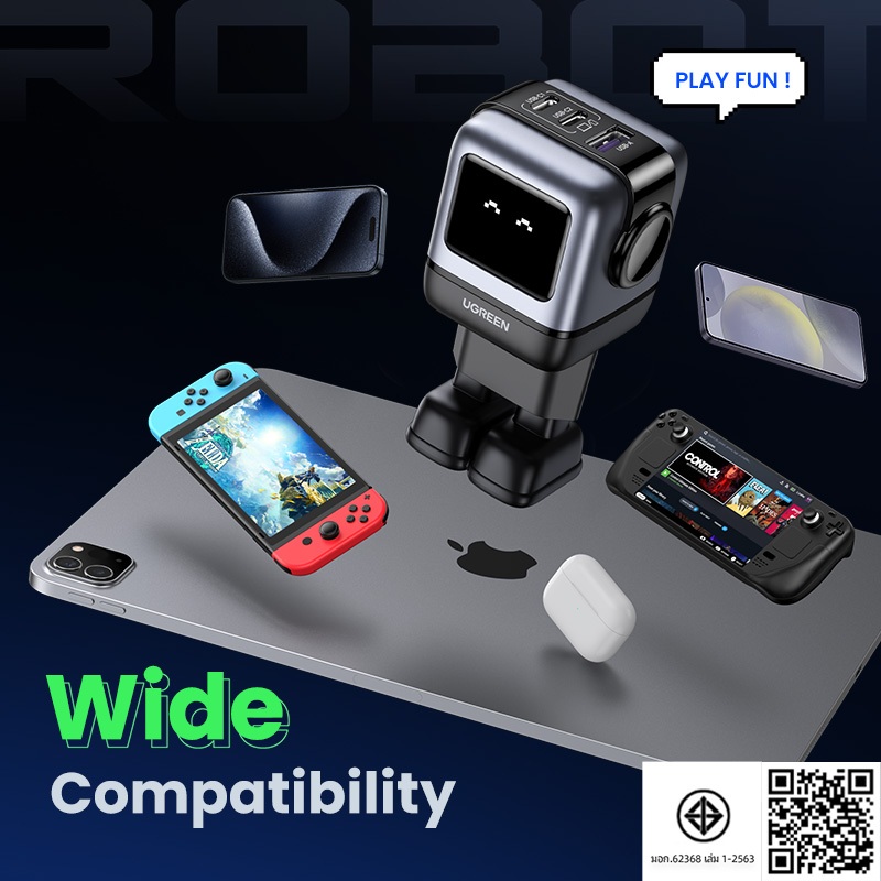 Ugreen Uno RoboGaN 65W USB หัวชาร์จหุ่นยนต์จิ๋วที่ซ่อนพลังระดับเรือธง เทคโนโลยีจัดเต็มในขนาดพกง่าย