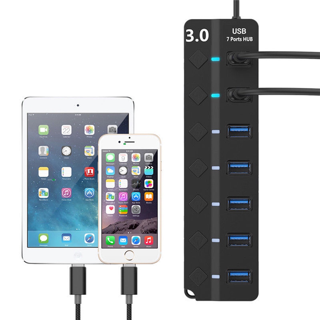 ⚡️ แนะนำ GOOJODOQ อะแดปเตอร์ฮับ USB 3.0 7 พอร์ต แบบพกพา