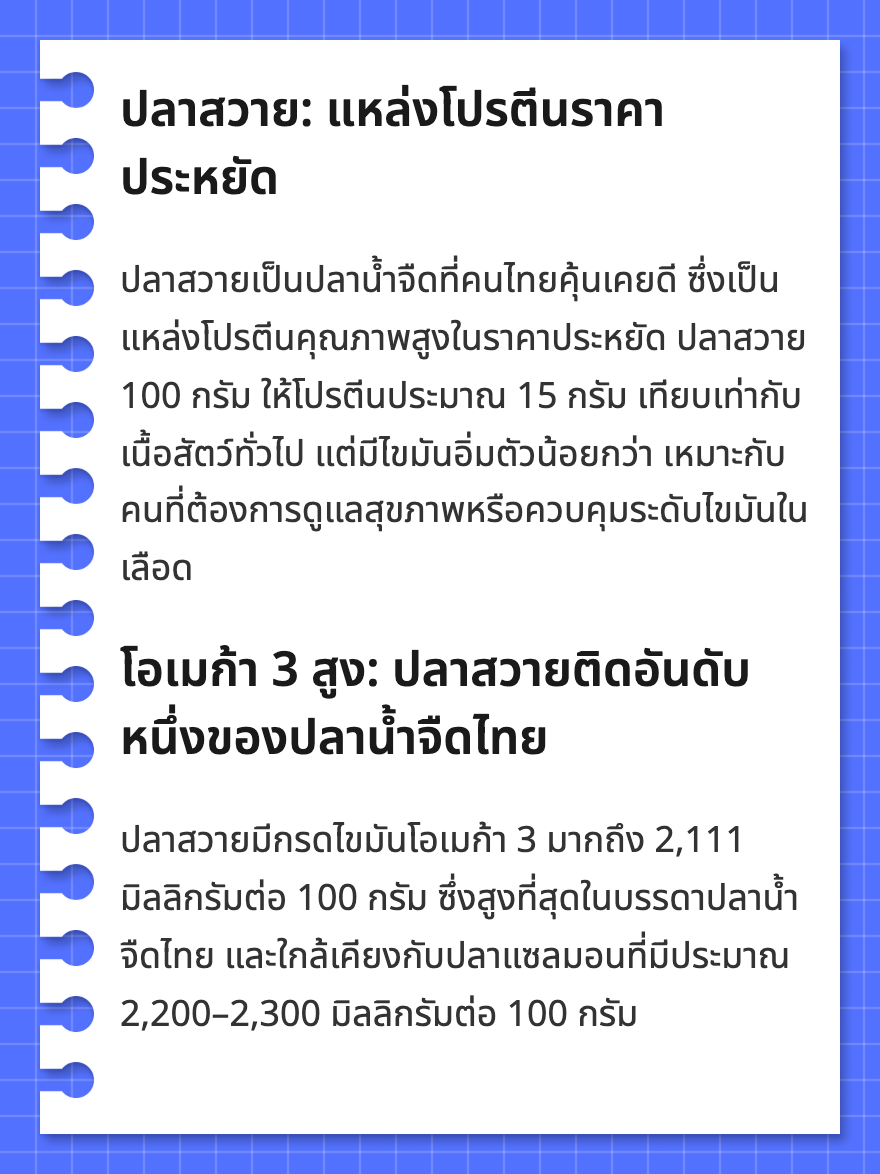 ปลาน้ำจืด 1 ชนิด คนไทยคุ้นเคยดี โปรตีนราคาถูก โอเมก้า 3 สูงไม่แพ้ปลาทะเล