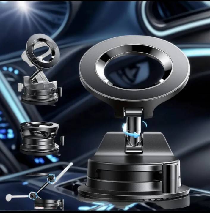 🚗📱 ขาตั้งโทรศัพท์แม่เหล็กคู่ + ดูดสูญญากาศ 360° ชีวิตง่ายขึ้นทั้งบ้านและรถ