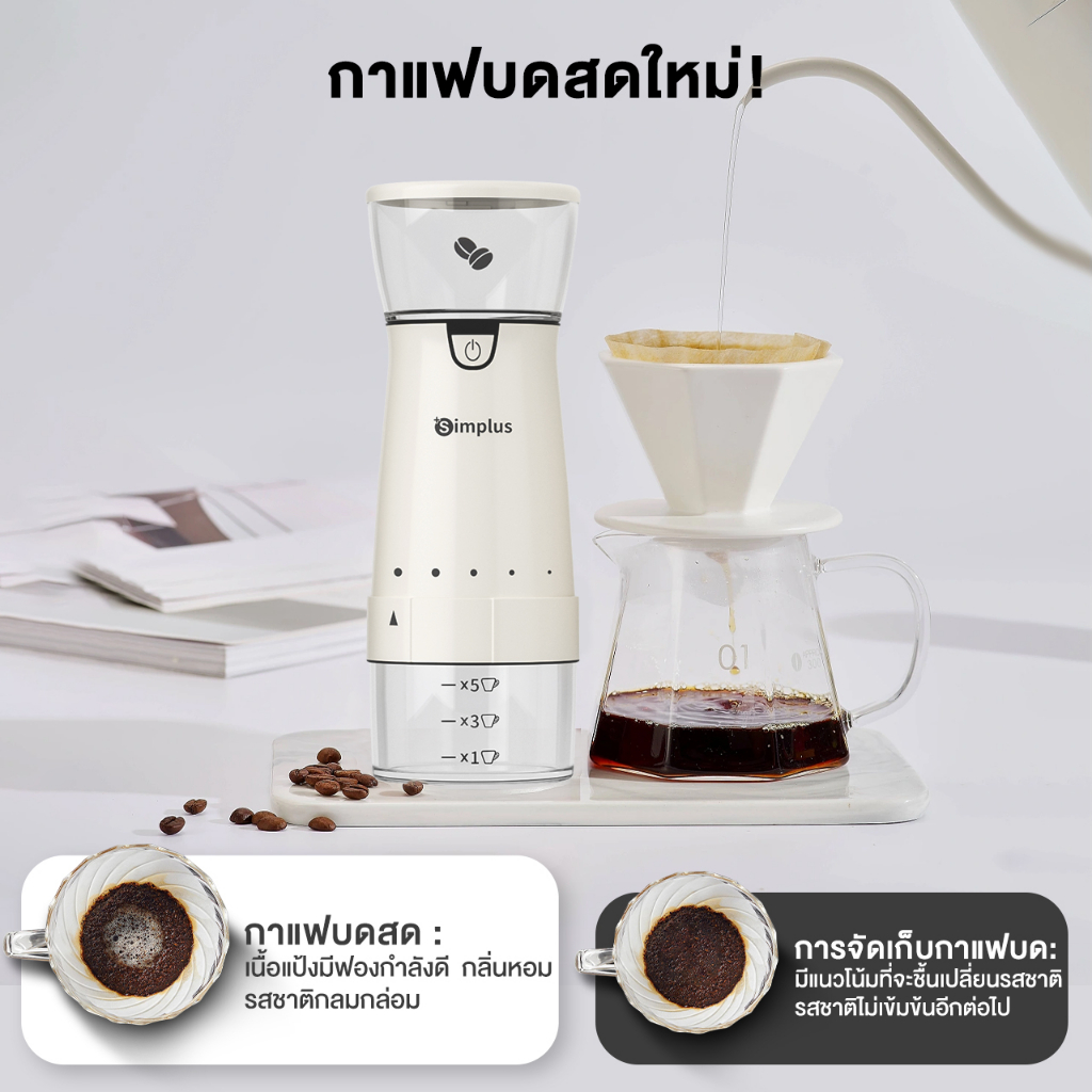 **ทำกาแฟโฮมเมดง่ายๆ เองที่บ้าน
ด้วย Simplus QuickBrew และเครื่องบดกาแฟโฮมเมด ความสุขที่ชงได้ทุกวัน**