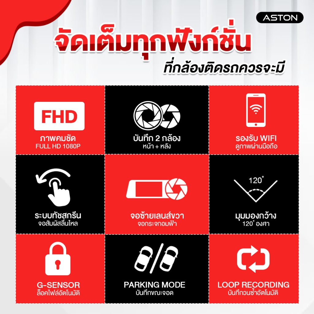 ASTON Max Touch Wifi กล้องติดรถยนต์จอสัมผัสอัจฉริยะ ที่ตอบโจทย์ทั้งสายขับเที่ยวและคนเมือง