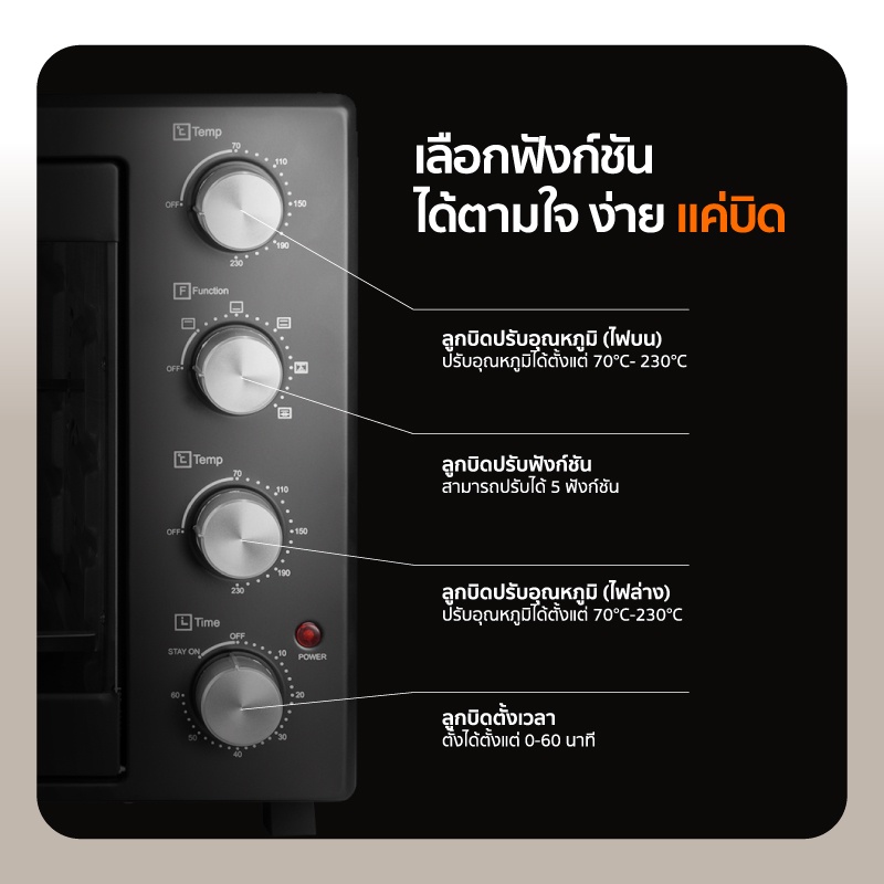 SCE Plus ALO2 เตาอบไฟฟ้า 60 ลิตร ประสิทธิภาพสูงสำหรับทุกเมนูอบ