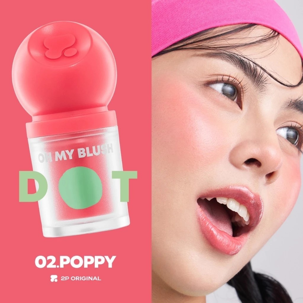 2P ORIGINAL OH MY BLUSH DOT บลัชออนหัวโตเนื้อนุ่มลื่น เกลี่ยง่าย ให้ลุคแก้มใสธรรมชาติแบบที่ทุกคนต้องมี!