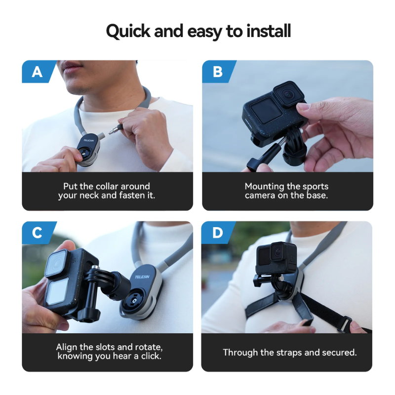 Telesin สายคล้องคอแบบแม่เหล็ก สำหรับ Action Camera