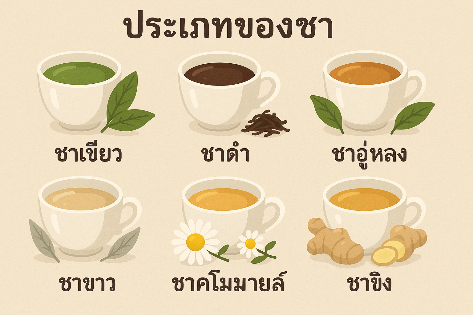 ประโยชน์ของชาแต่ละชนิด – เคล็ดลับสุขภาพดีที่ทุกคนเข้าถึงได้
