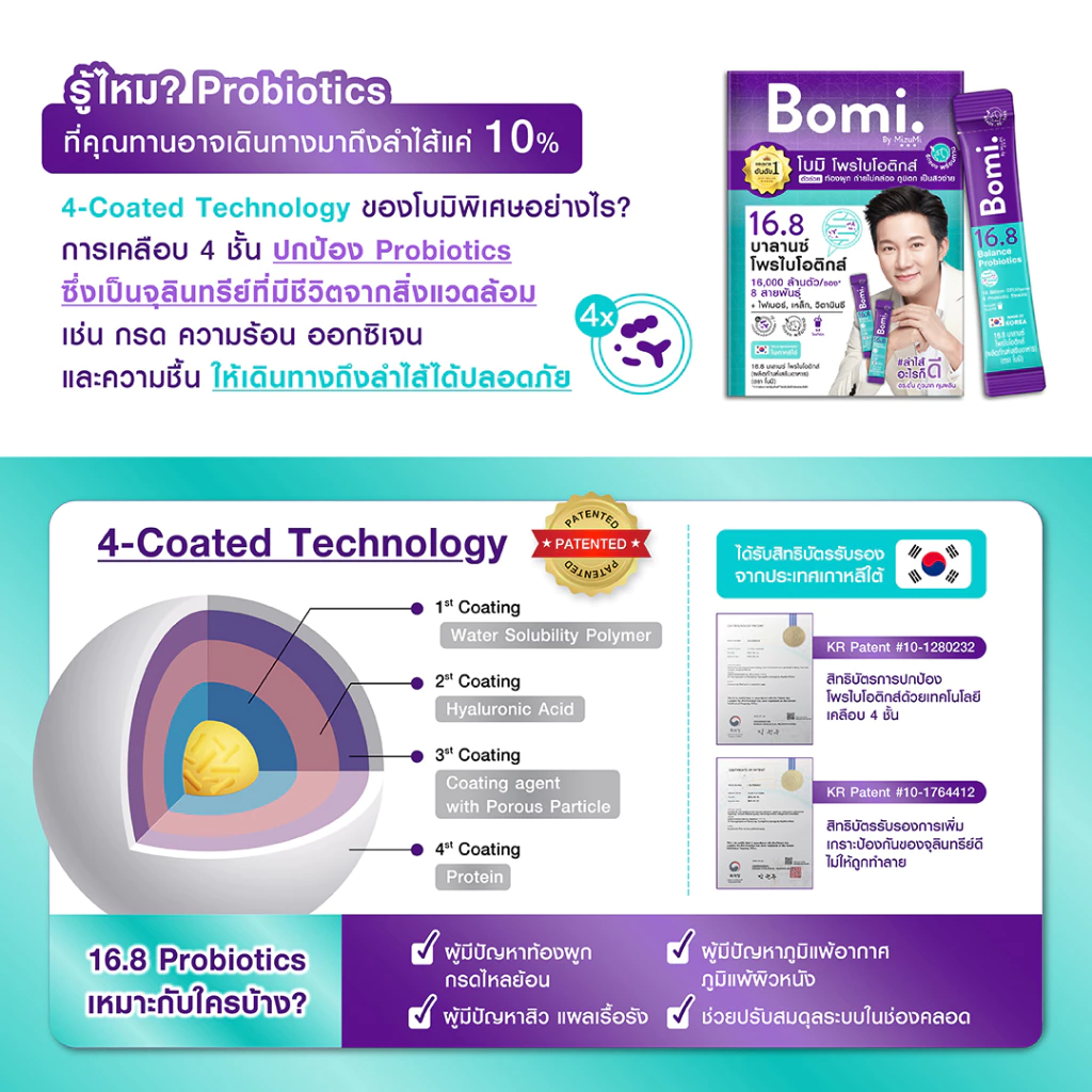 Bomi 16.8 Balance Probiotics (14 x 3g)โบมิ โพรไบโอติกส์ พร้อมทาน จุลินทรีย์ดีเพื่อลำไส้ที่สมดุล Image4