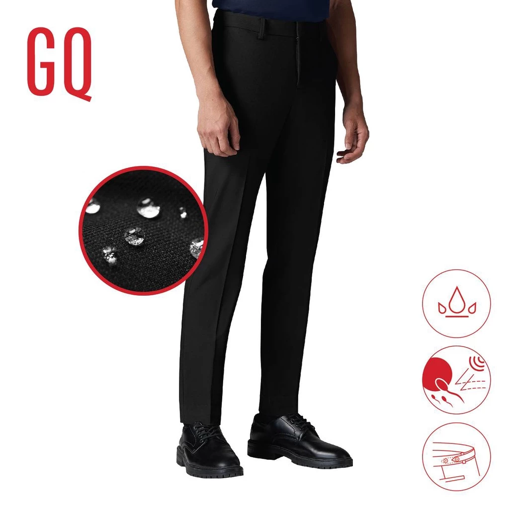 รีวิว GQ Perfect Pants™ กางเกงขายาวผ้าสะท้อนน้ำ สีดำ Image1