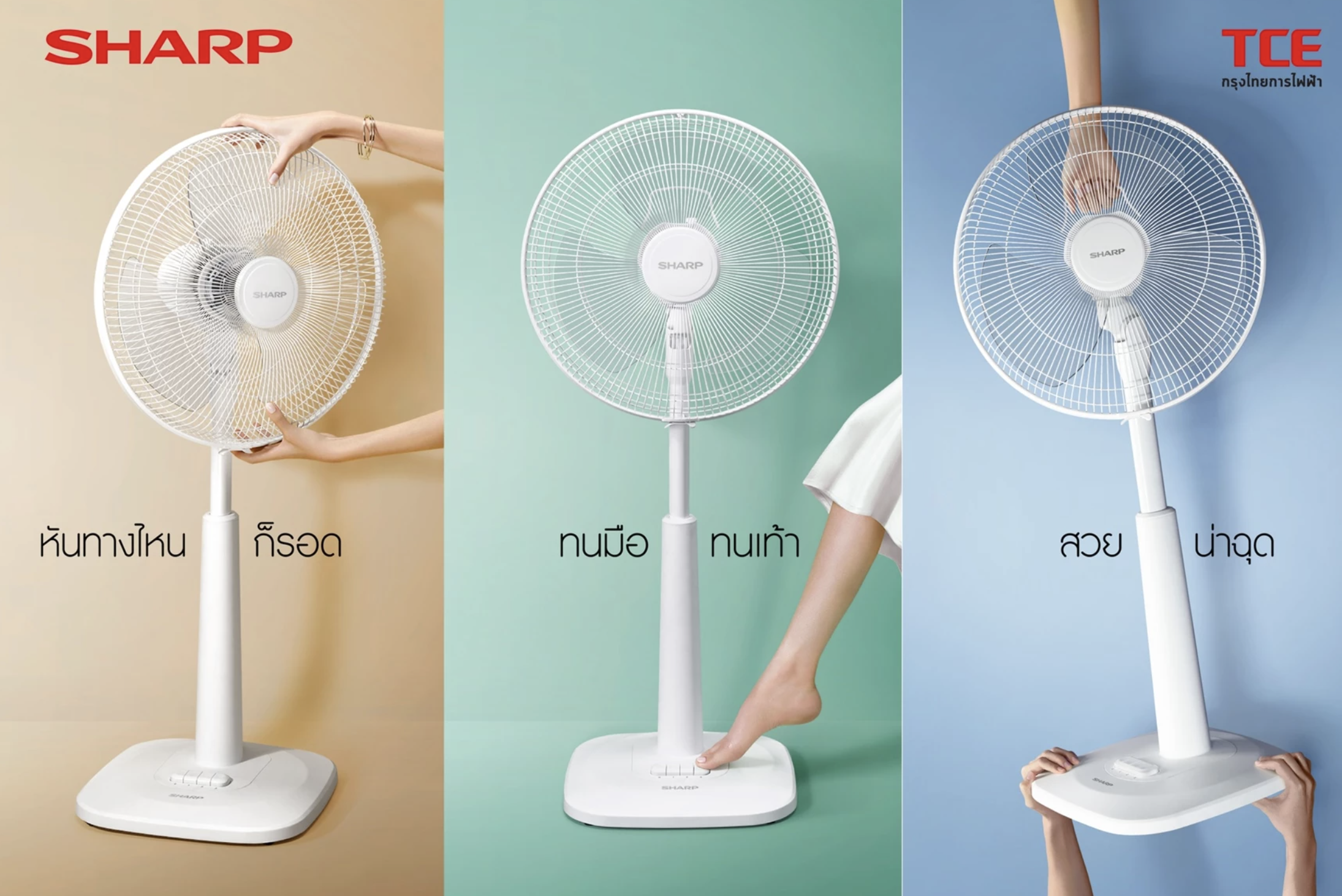 SHARP พัดลมสไลด์ 16 นิ้ว PJ-SL163 / PJ-SL165 รุ่นใช้ง่าย ทน ใช้ยาว Image2