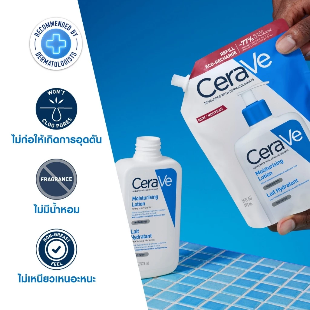 CeraVe Moisturising Lotion โลชั่นผิวชุ่มชื้น เน้นเรียบง่าย ใช้ได้ทุกวัน Image2