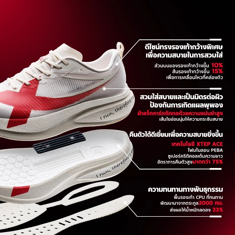 XTEP 2000KM 5.0 PRO รองเท้าวิ่งสายซ้อมเร็ว เน้นเด้ง ไม่ใช่นุ่มยวบ Image1