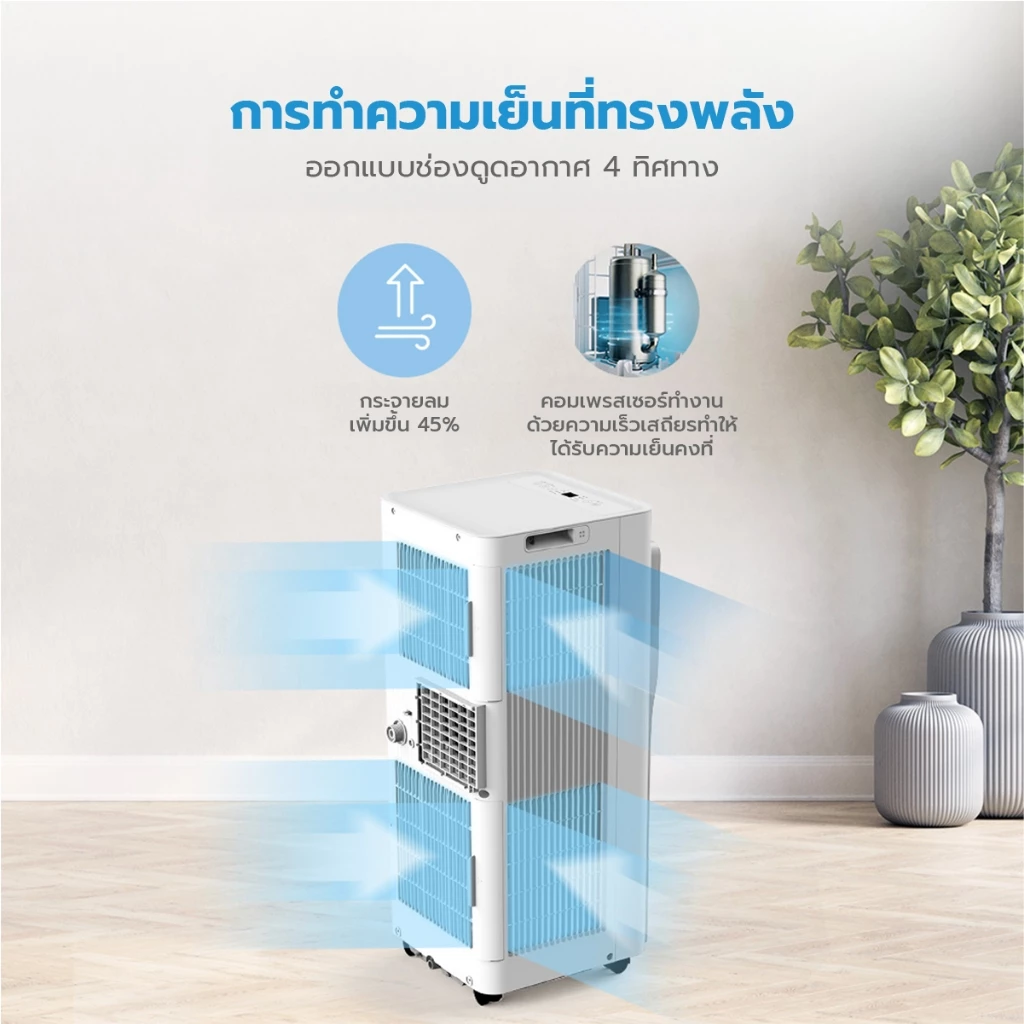 Midea Portable Air MPA แอร์เคลื่อนที่ 7000 / 9000 BTU ทางเลือกติดตั้งง่าย ไม่ต้องเจาะผนัง Image4