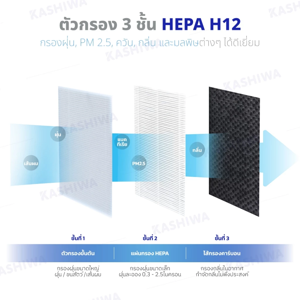 KASHIWA IM-004 เครื่องฟอกอากาศสายคุ้ม ฟอก PM2.5 ได้จริงในงบประหยัด Image4