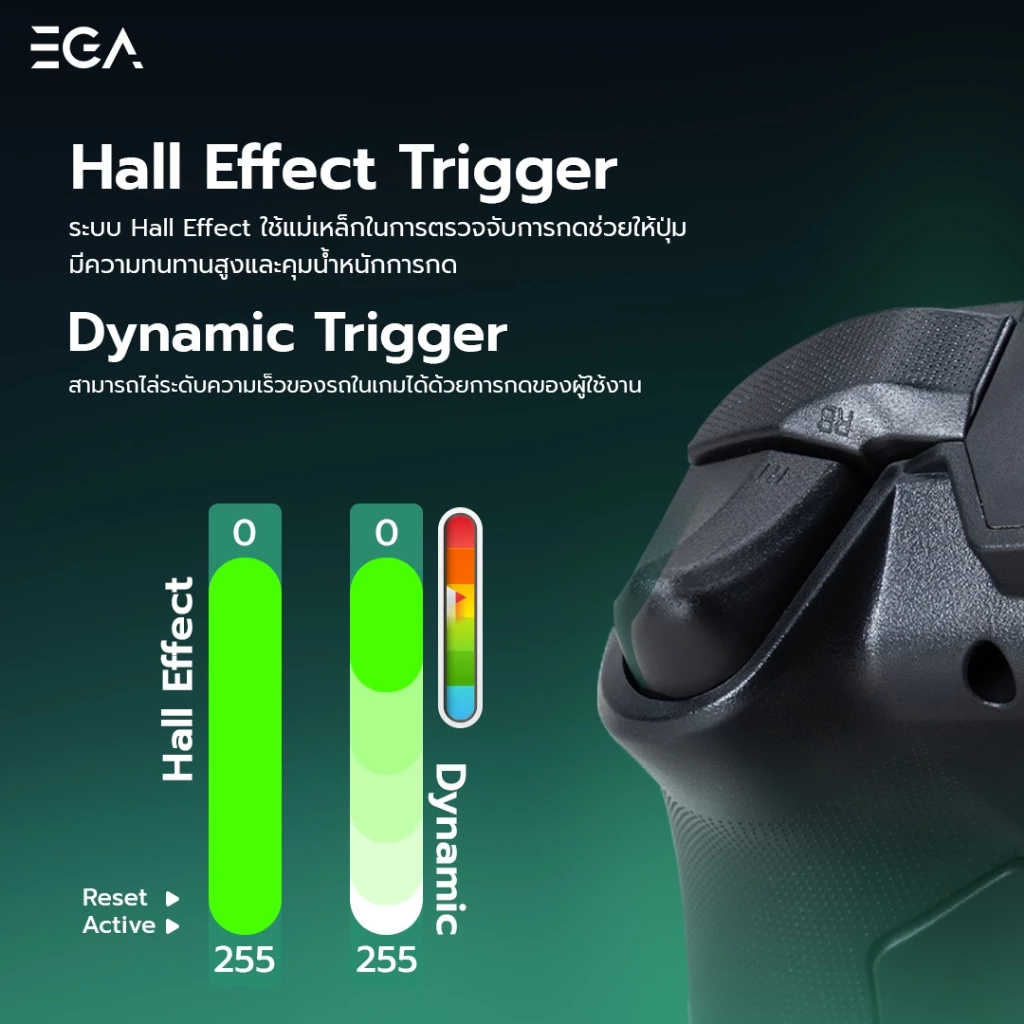 EGA TYPE J3 Hall Effect Controller จอยเกมสายคุ้ม แม่น ไม่ดริฟต์ ใช้ได้หลายเครื่อง Image2