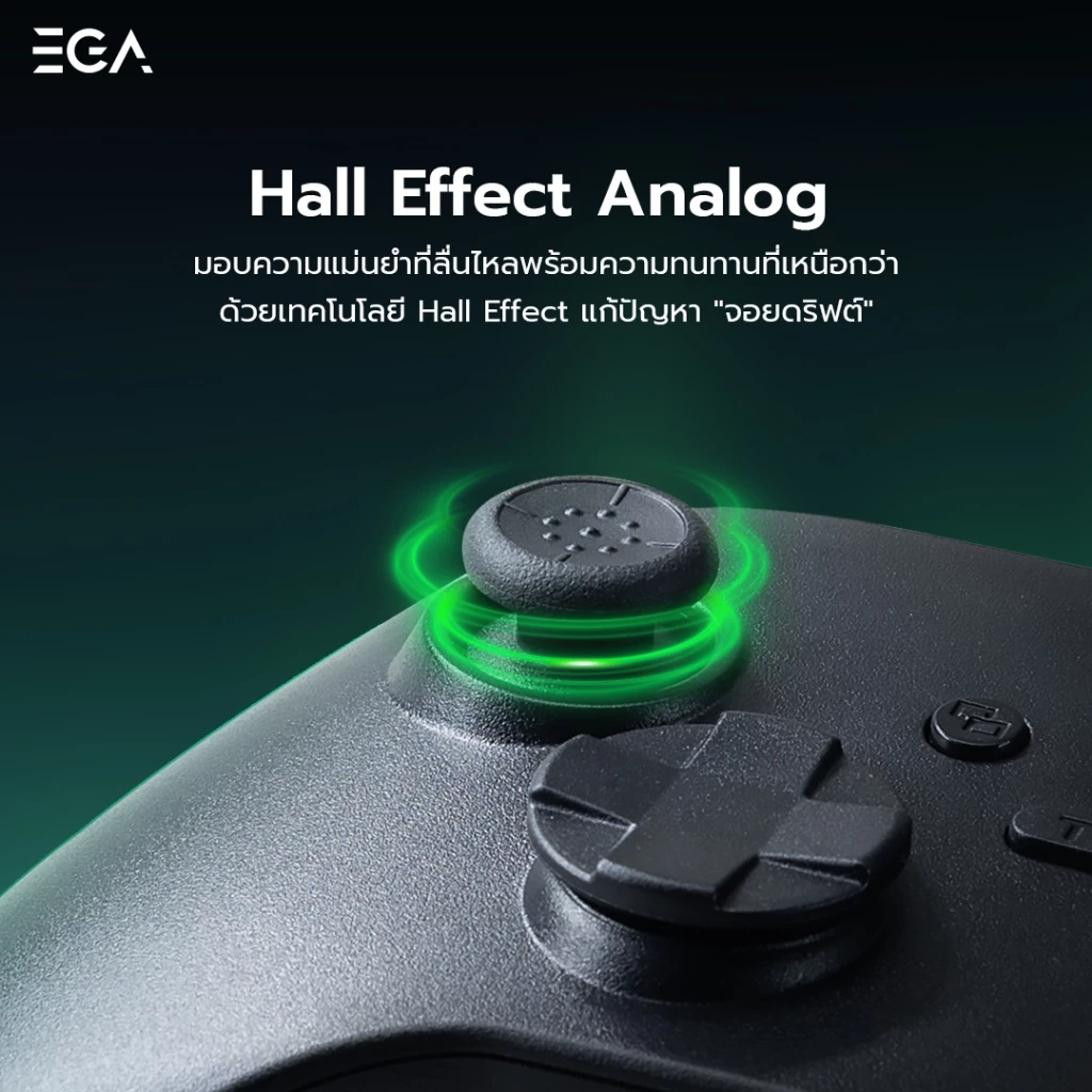 EGA TYPE J3 Hall Effect Controller จอยเกมสายคุ้ม แม่น ไม่ดริฟต์ ใช้ได้หลายเครื่อง Image3