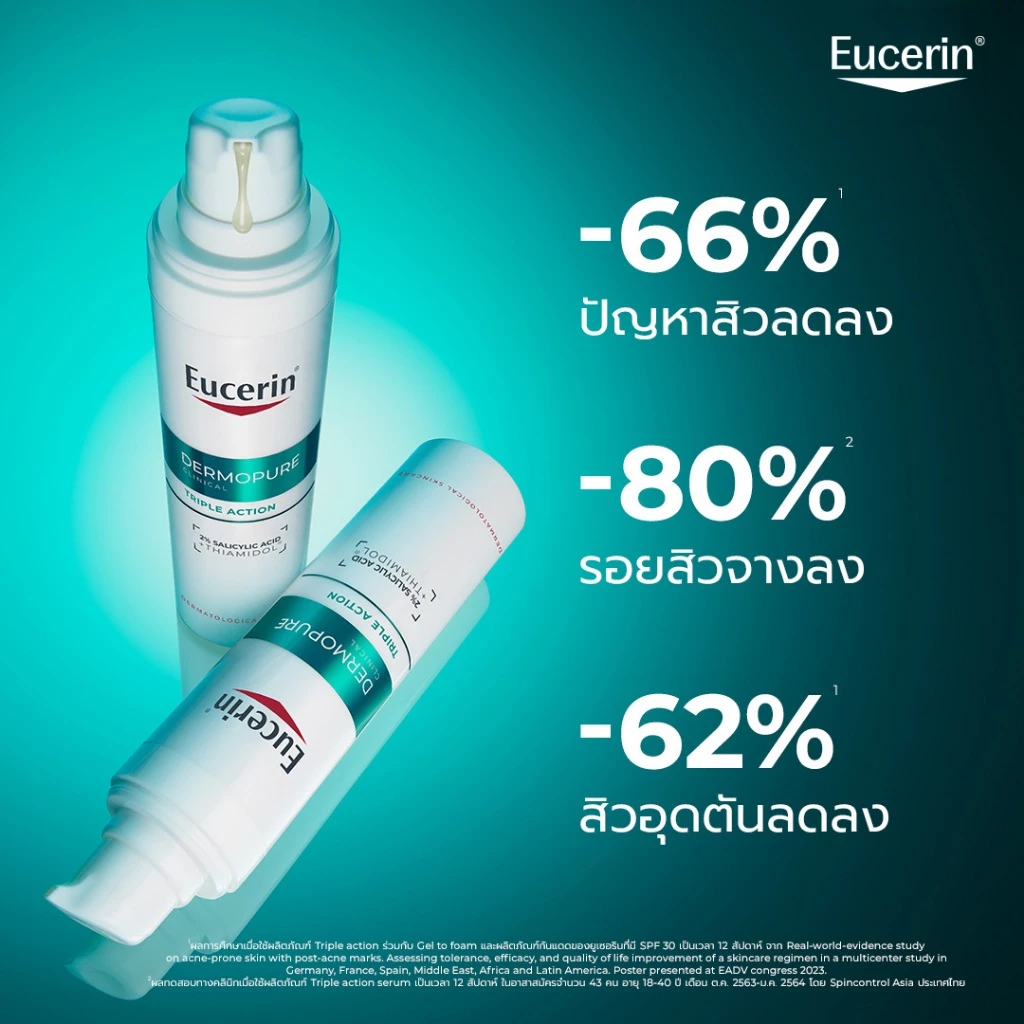 Eucerin DERMOPURE Clinical Triple Action เซรั่มลดสิว + รอยสิว + คุมมัน ครบในตัวเดียว Image4