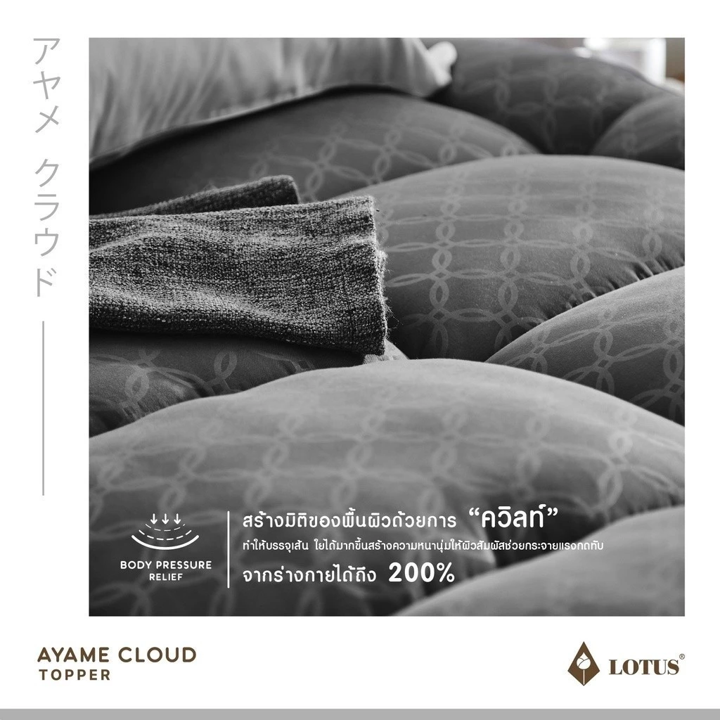 LOTUS Ayame Cloud ที่นอนท็อปเปอร์นุ่มฟู ฟีลขนห่านเทียม นอนสบาย เน้นเพิ่มความนุ่มให้เตียง Image4
