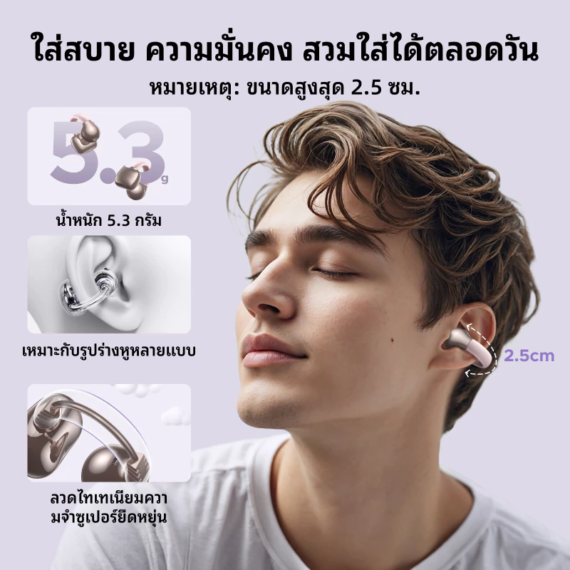 UGREEN HiTune S3 หูฟังคลิปหนีบหูสายสบาย ใส่ไม่อุดหู เสียงโอเค ใช้ชีวิตประจำวันได้จริง Image2