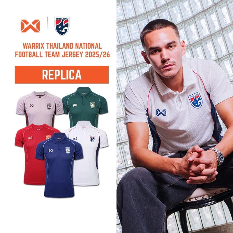 WARRIX เสื้อฟุตบอลทีมชาติไทย 2025/26 (Replica Grade) ลุคทีมชาติ ใส่สบาย ระบายอากาศดี ใช้ได้จริงทุกวัน Image1