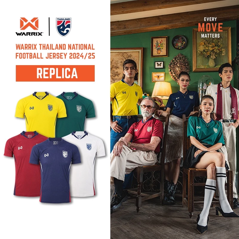 WARRIX Thailand Home Jersey 2024/25 (Replica) เสื้อทีมชาติสายแฟนบอล ใส่ง่าย ฟีลแข่งจริง Image1