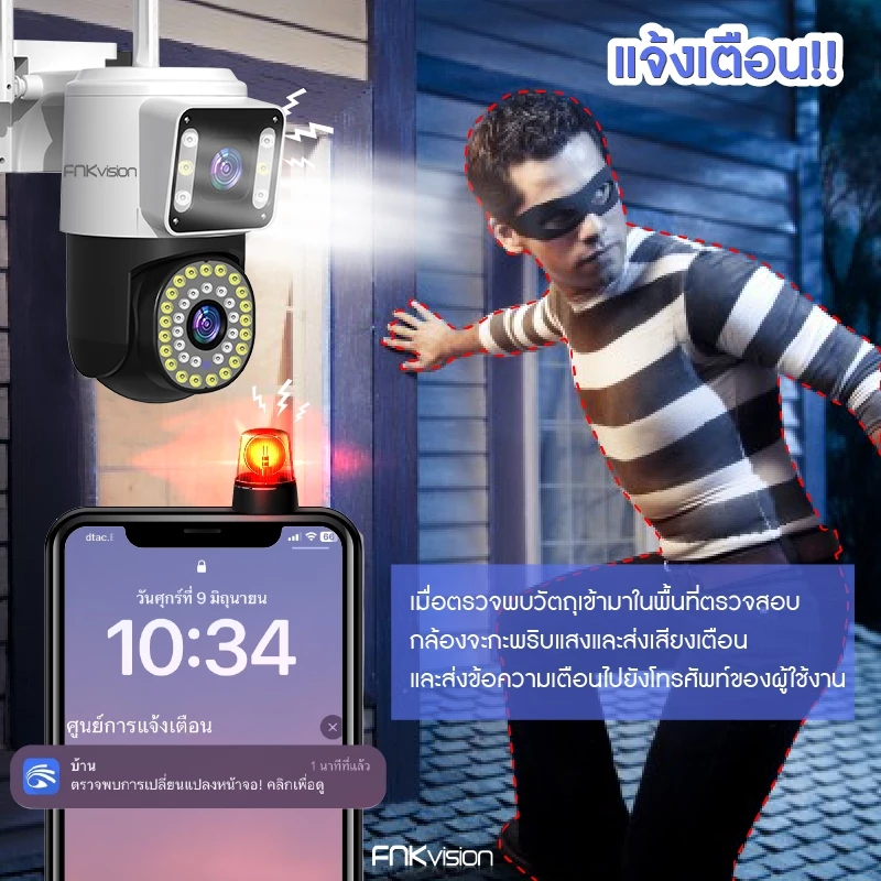 FNKvision กล้อง 2 เลนส์ WiFi ดูพร้อมกัน ครบมุมในตัวเดียว Image2