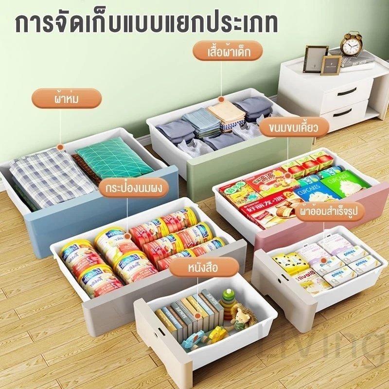 ลิ้นชักพลาสติกหลายชั้น ใส่เสื้อผ้า จัดห้องง่าย เคลื่อนย้ายสะดวก Image3
