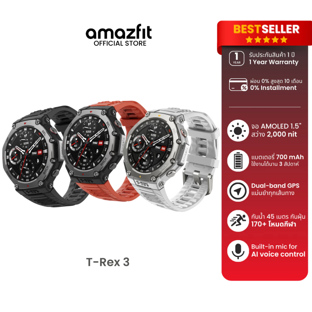 Amazfit T-Rex 3 เป็นนาฬิกาที่สาย outdoor กับสายออกกำลังกายจริงจังเริ่มพูดถึงกันเยอะมาก Image1