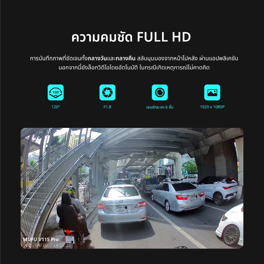 MUFU V11S Pro กล้องติดหมวกที่สายขี่เริ่มใช้แทน Action Cam Image3