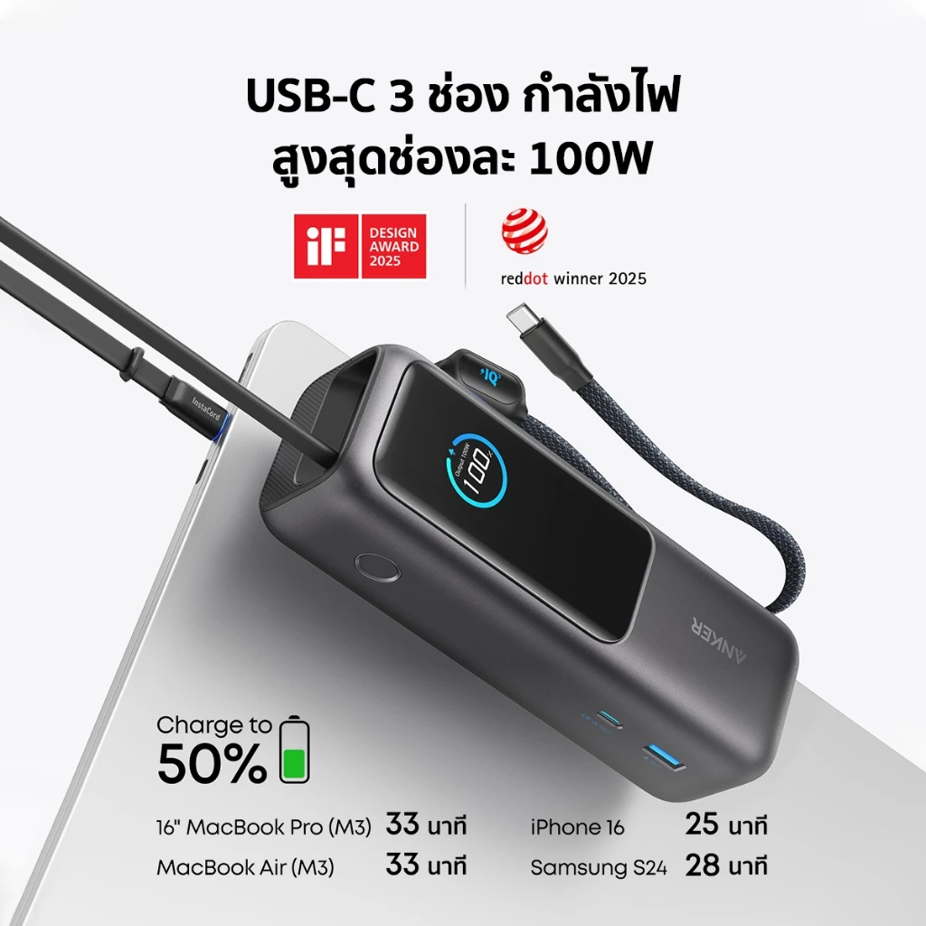 Anker 25K 165W พาวเวอร์แบงก์ที่สายทำงานเริ่มพกแทนปลั๊ก Image2