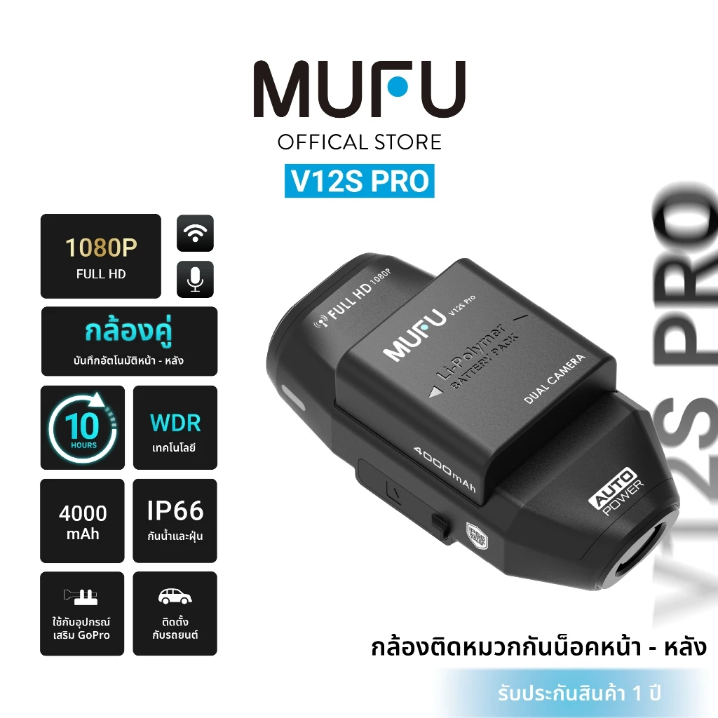 MUFU V12S Pro กล้องติดหมวกสายใช้งานจริงที่คนขี่เริ่มชอบ Image1