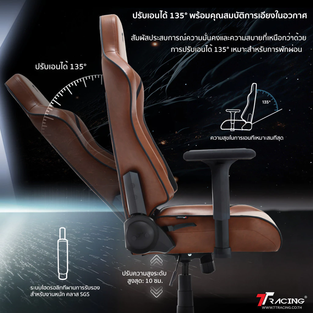 TTRacing Swift X Pro เก้าอี้เกมมิ่งนั่งสบาย ใช้งานได้ทั้งเล่นเกมและทำงาน Image4