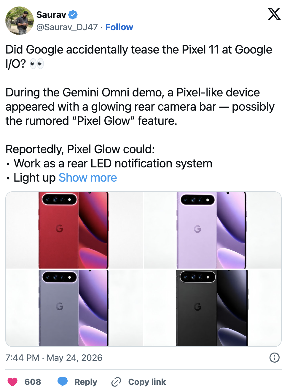 Google Pixel 11 Pro อาจมาพร้อมไฟ “Pixel Glow” คล้าย Glyph ของ Nothing Phone Image2