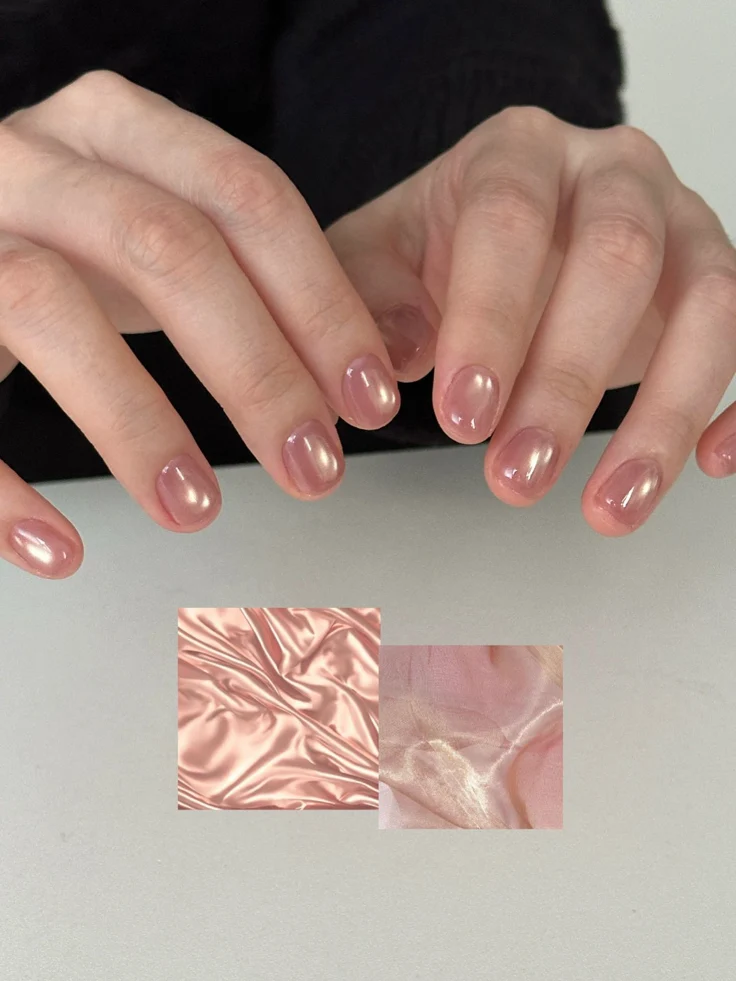 Hologram Beige Nails เทรนด์สวยเรียบแต่สะดุดตา Image1