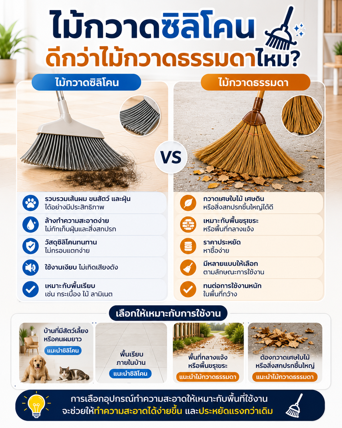ไม้กวาดซิลิโคน ดีกว่าไม้กวาดธรรมดาไหม? Image1