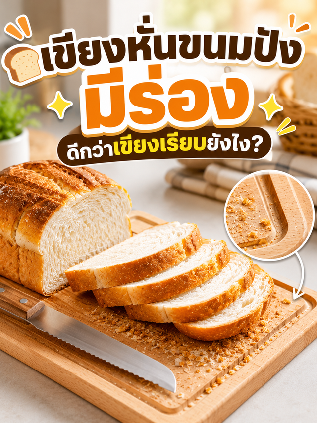 เขียงหั่นขนมปังมีร่อง ดีกว่าเขียงเรียบยังไง?