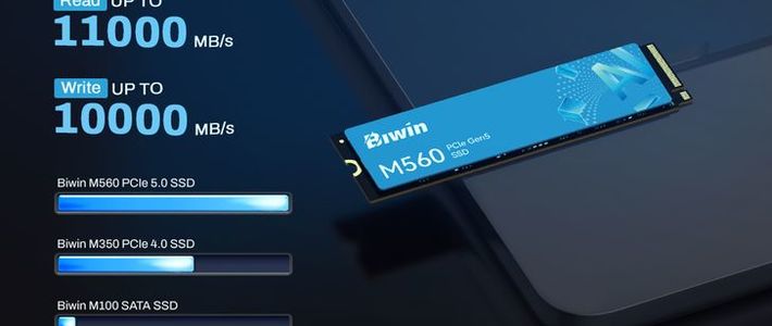 Biwin M560 PCIe 5.0 SSD ความเร็วสูงที่เน้นประหยัดพลังงาน