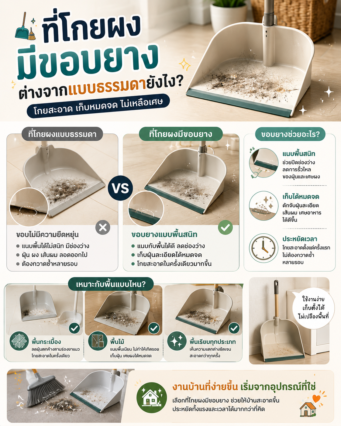 ที่โกยผงมีขอบยาง ต่างจากแบบธรรมดายังไง? Image1