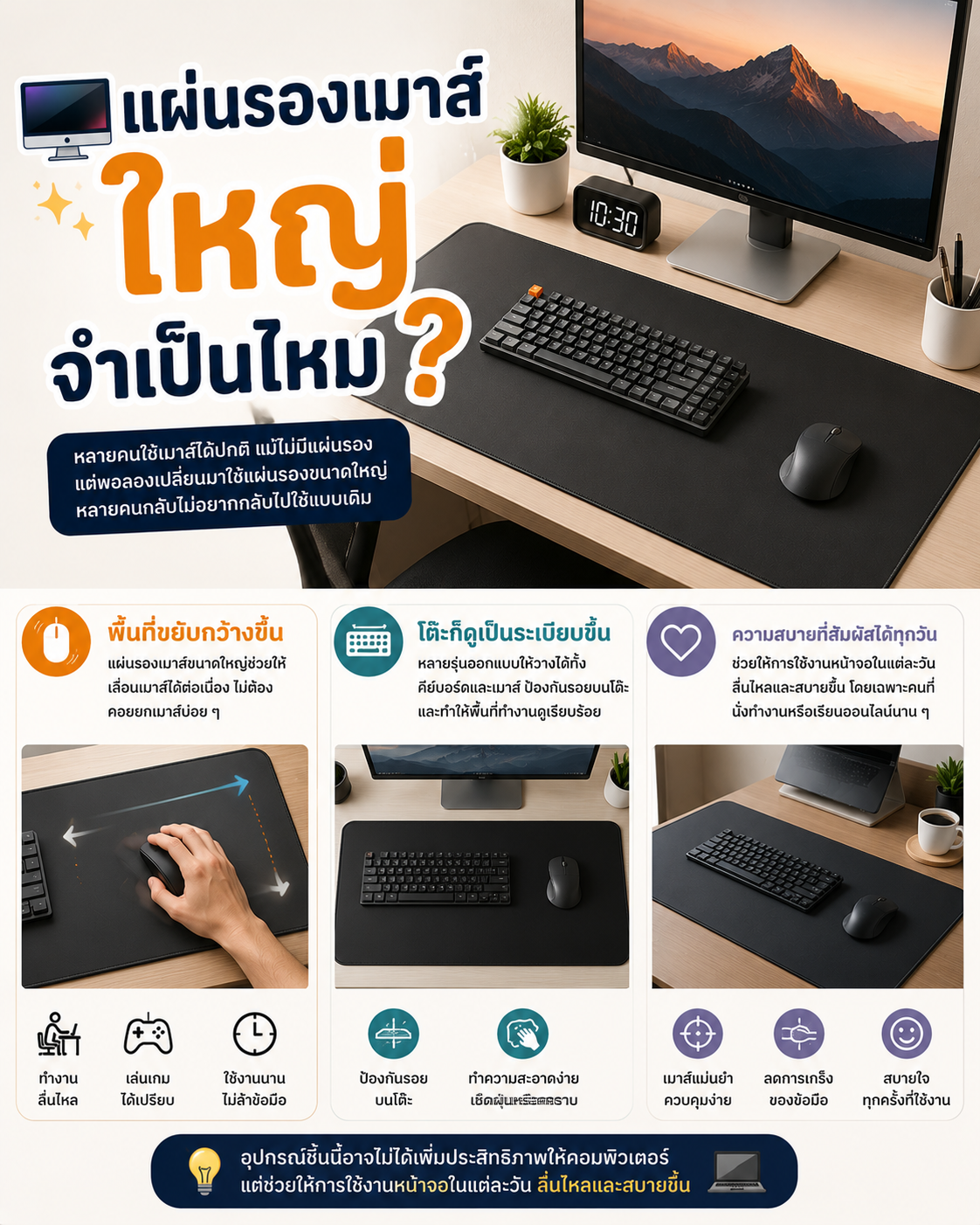 แผ่นรองเมาส์ใหญ่ จำเป็นไหม? Image1