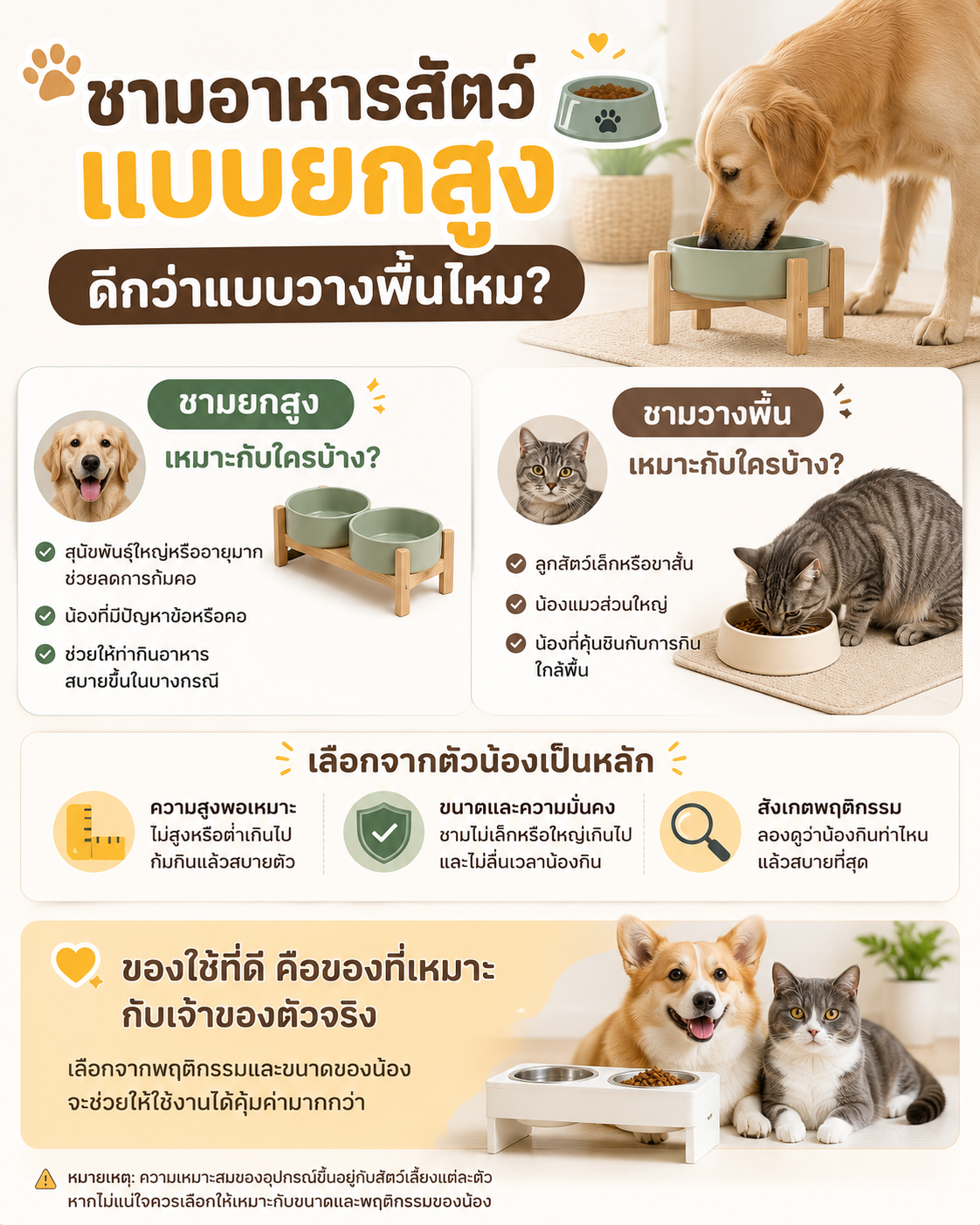 ชามอาหารสัตว์แบบยกสูง ดีกว่าแบบวางพื้นไหม? Image1