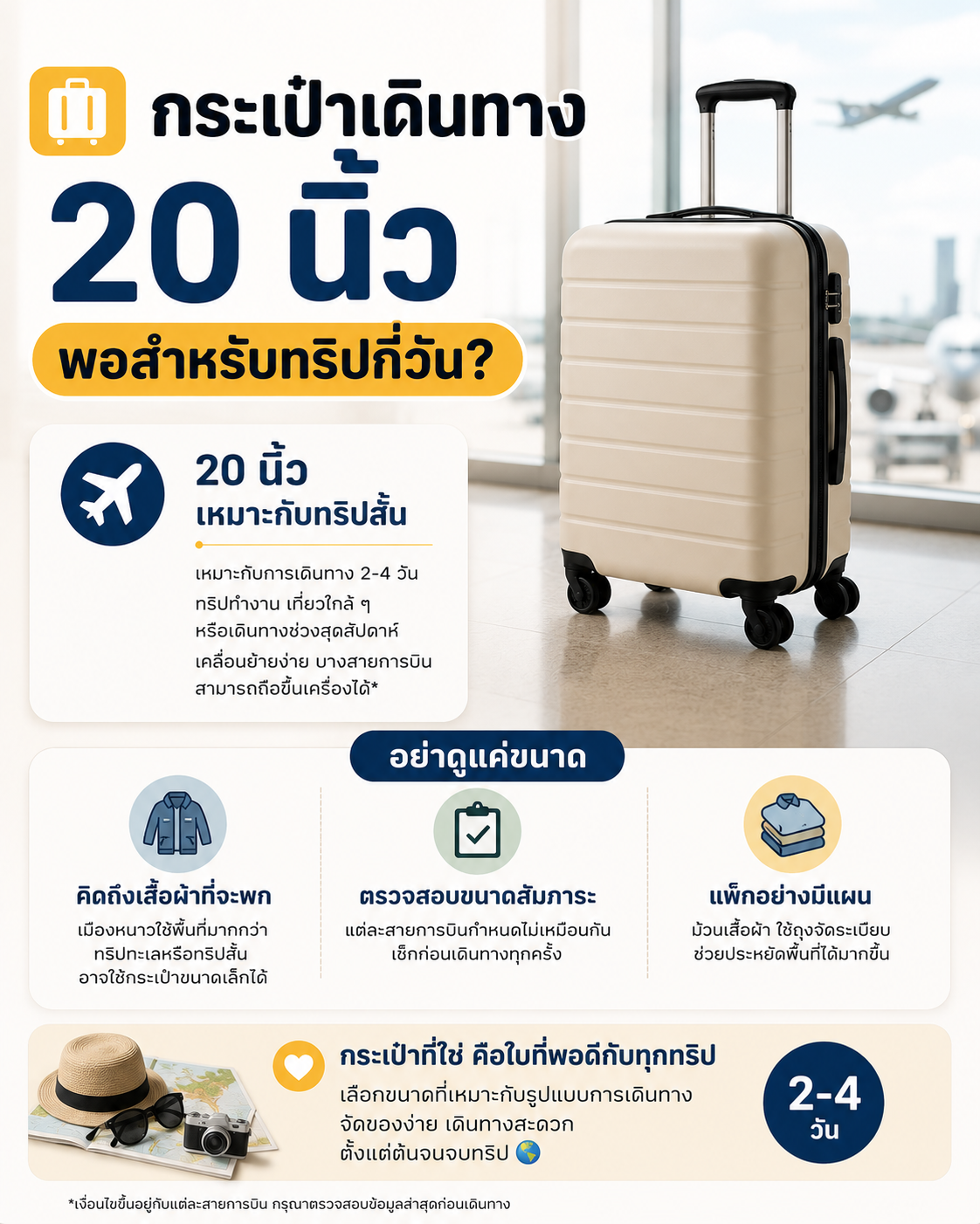 กระเป๋าเดินทาง 20 นิ้ว พอสำหรับทริปกี่วัน? Image1