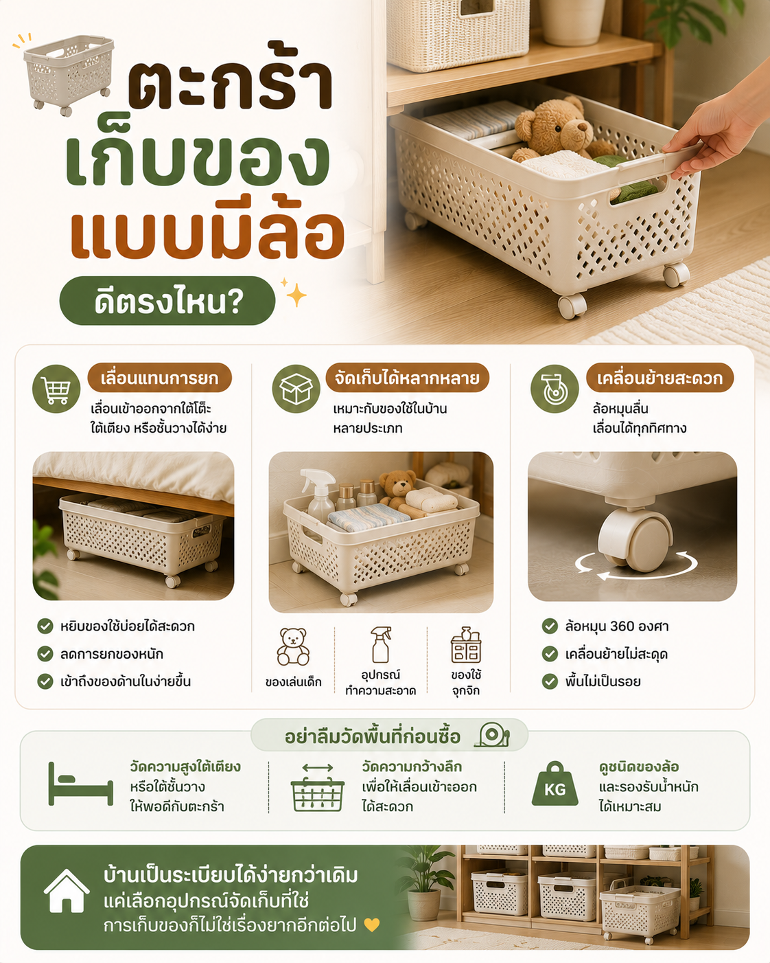 ตะกร้าเก็บของแบบมีล้อ ดีตรงไหน? Image1
