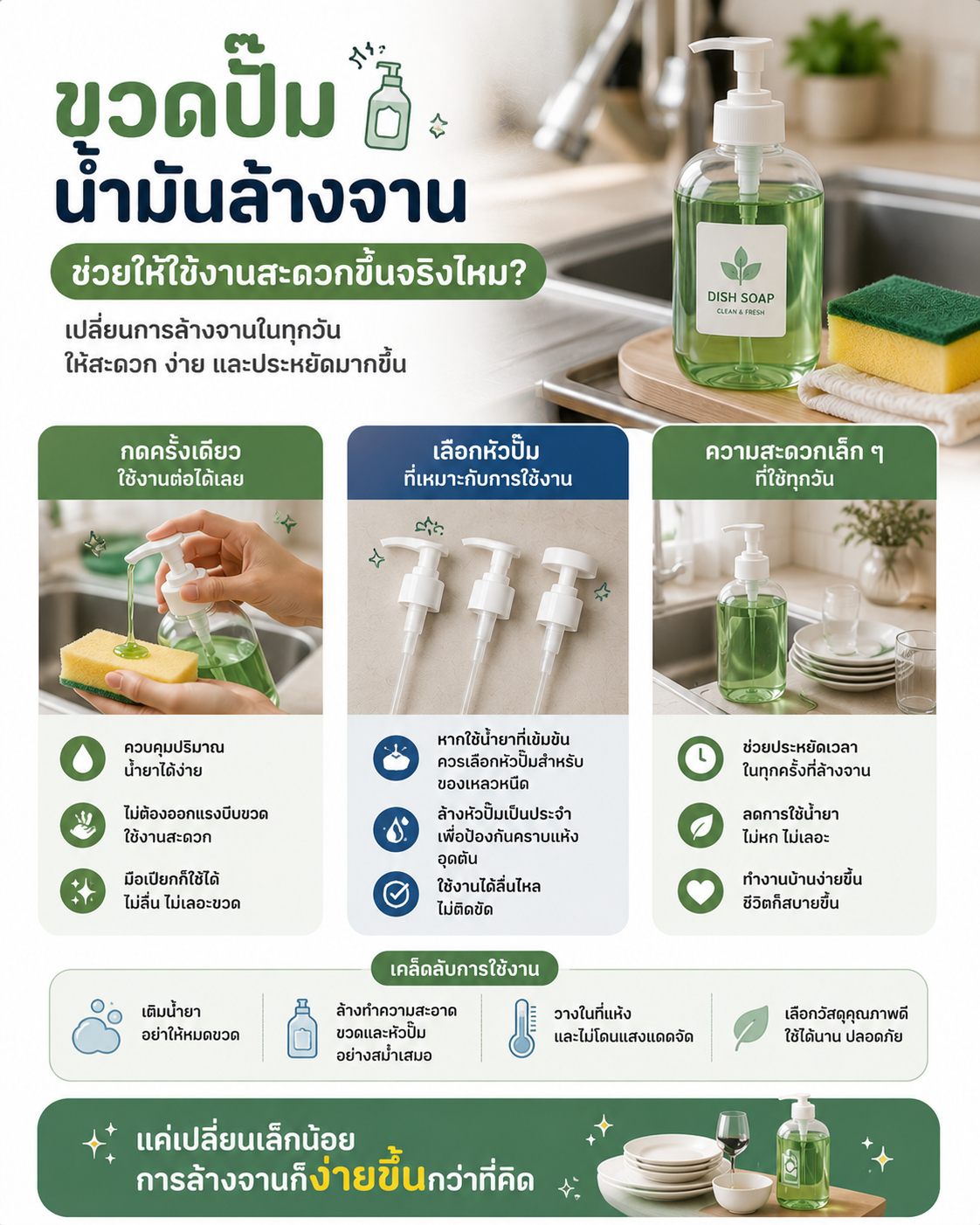 ขวดปั๊มน้ำมันล้างจาน ช่วยให้ใช้งานสะดวกขึ้นจริงไหม? Image1
