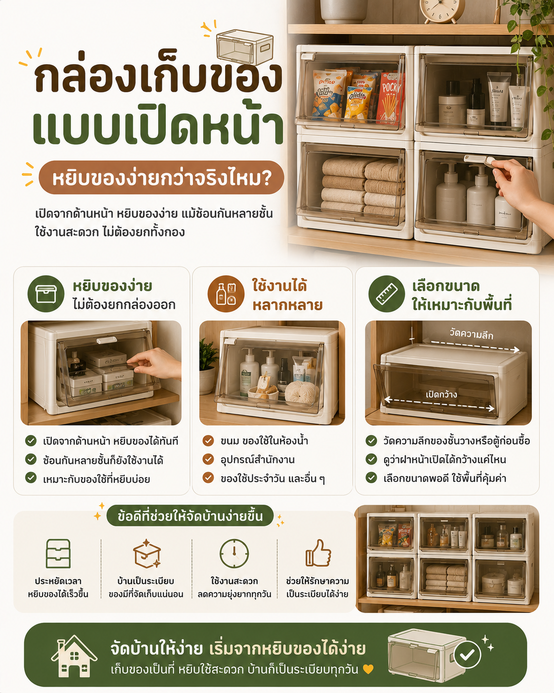 กล่องเก็บของแบบเปิดหน้า หยิบของง่ายกว่าจริงไหม? Image1