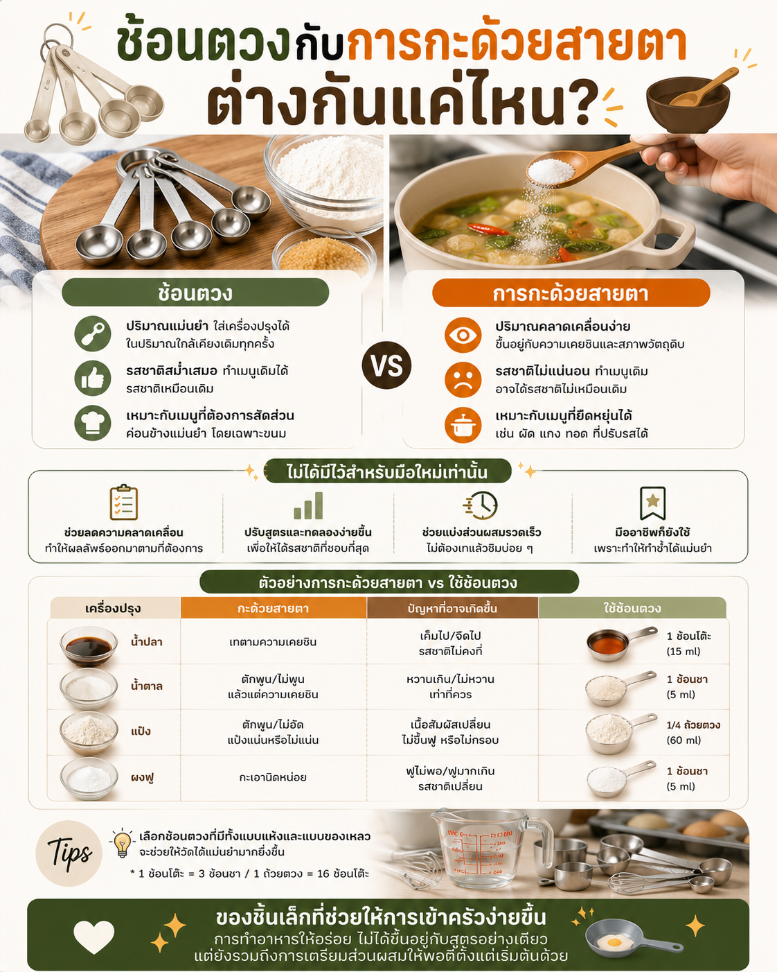 ช้อนตวงกับการกะด้วยสายตา ต่างกันแค่ไหน? Image1